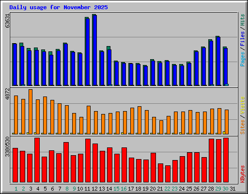 Daily usage for November 2025
